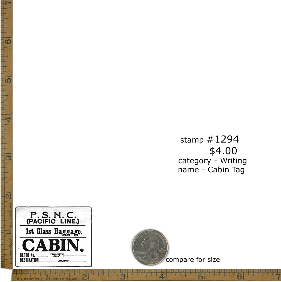 #1294 - Cabin Tag - Writing