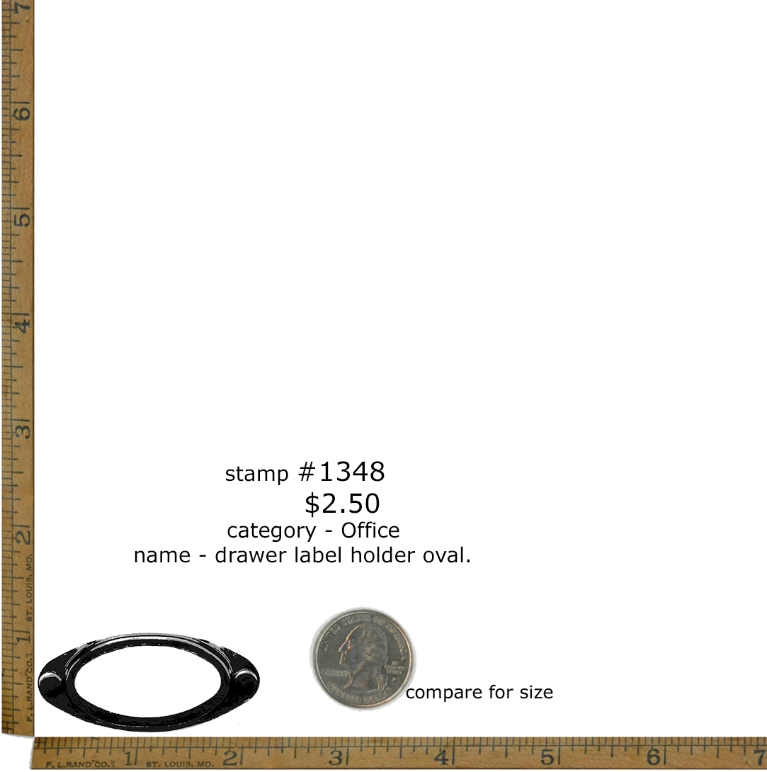 #1348 - Drawer Label Holder Oval - Office