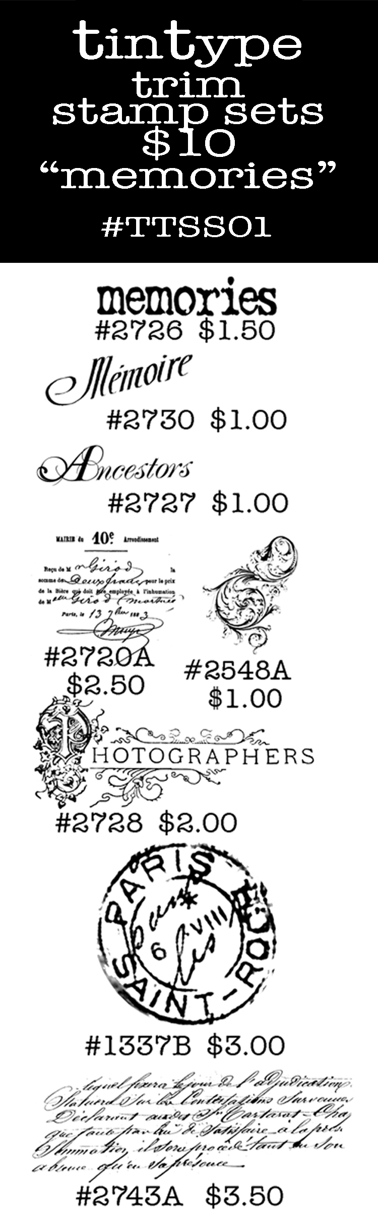 Tintype Stamp Set - Memories