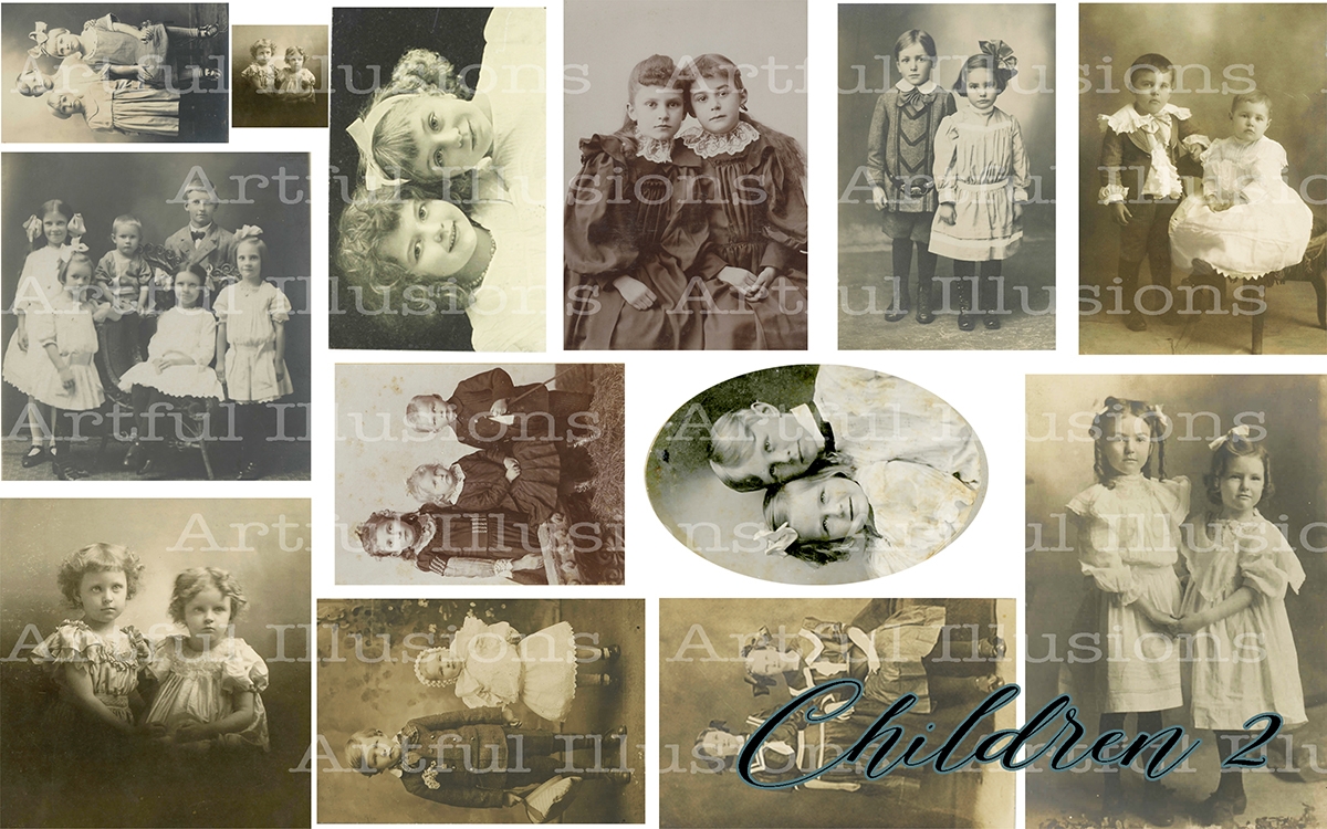 Tintype Transfer Print - Children 2