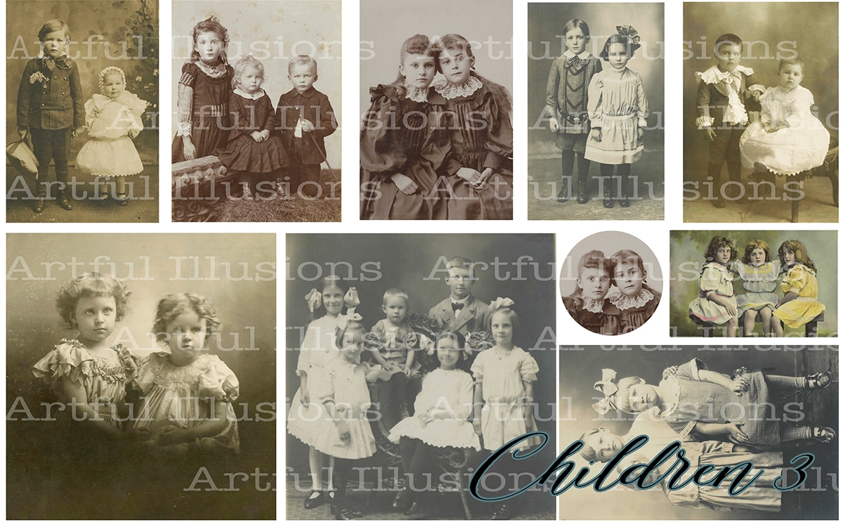 Tintype Transfer Print - Children 3