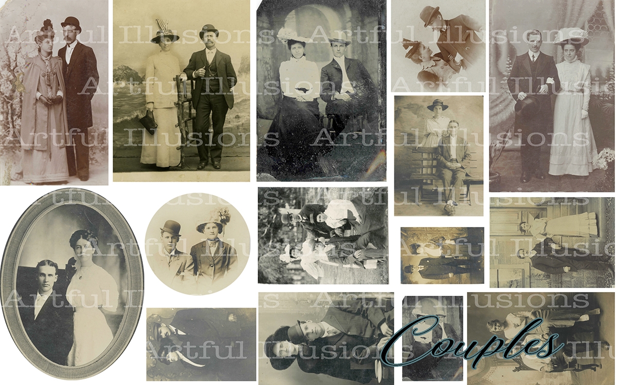 Tintype Transfer Print - Couples