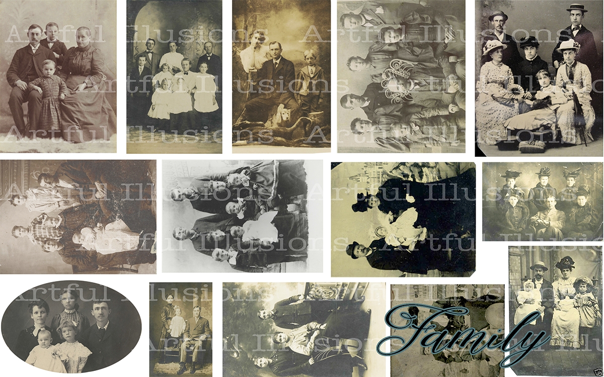 Tintype Transfer Print - Family