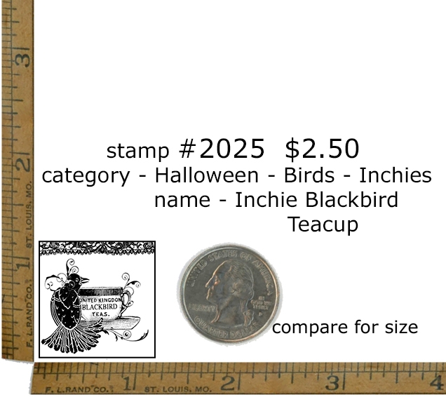 #2025 - Inchie Blackbird Teacup - Halloween/Birds/Inchies