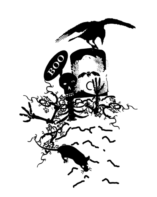 #2031 - Grave, Skeleton - Halloween