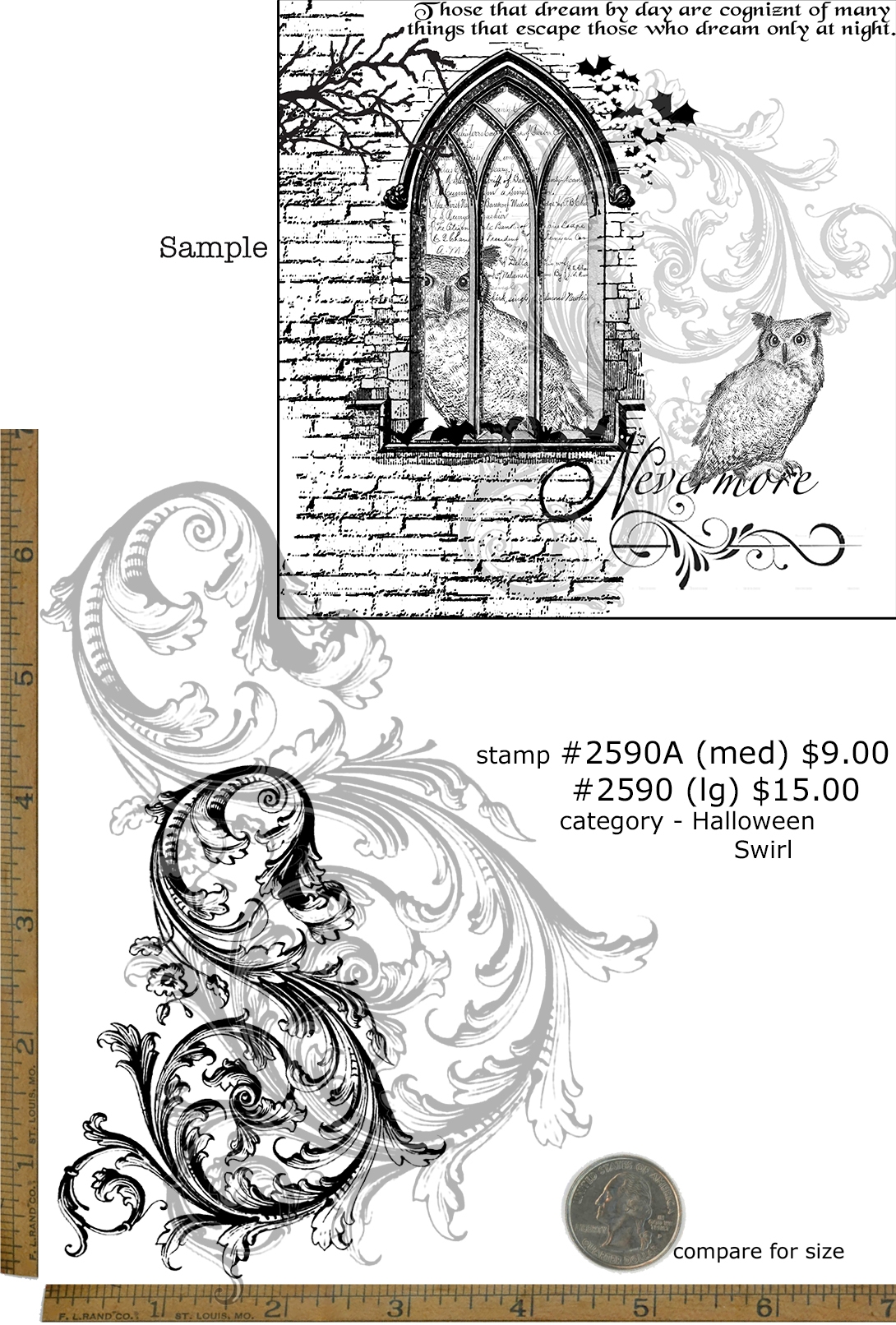 #2590 - Flourish Lg. - Flourish/Halloween/Background