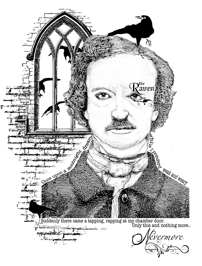 #2702 - Poe Collage - Halloween/Collage