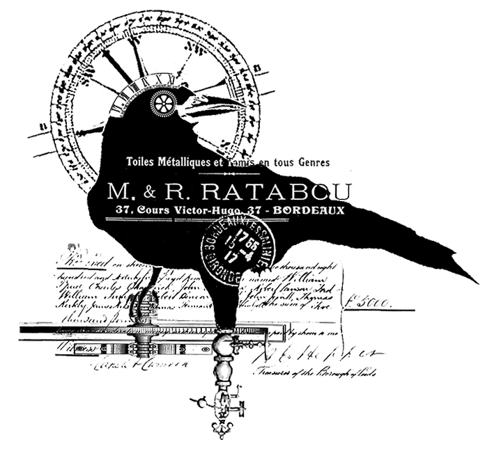 #2747 - MR Ratabou Crow Lg - Halloween/Steampunk