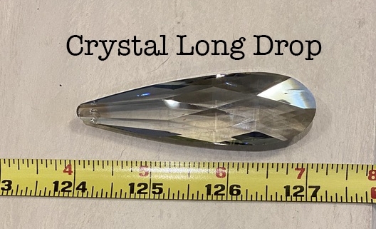 Long Crystal Drop - Large Steel Blue