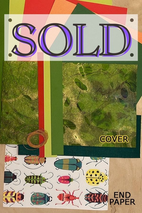 Books By Scratch - Marbled Green, Colorful Bugs